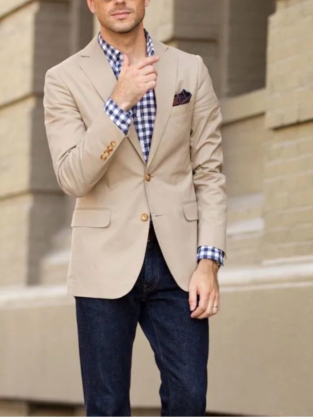 Biltmore Cotton slim Tan Blazer nwot